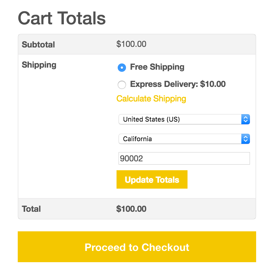 Cart - Shipping Options - US