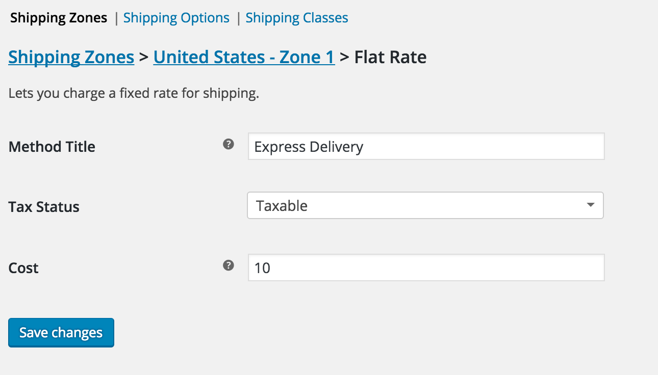 Shipping Zone 1 - Flat Rate - 10