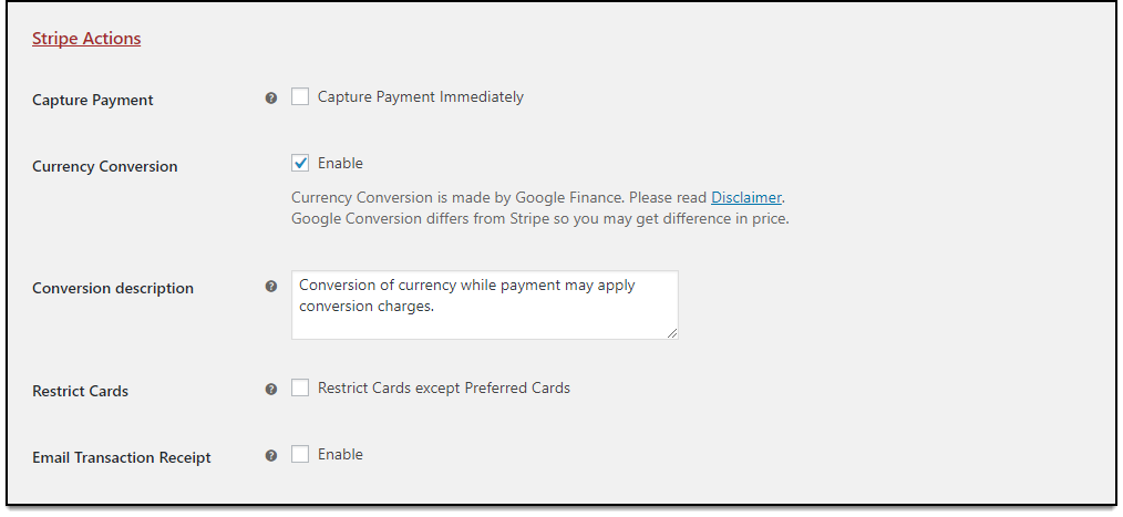 Stripe Payment Gateway Plugin for WooCommerce - Defining Stripe Actions for Bitcoin 