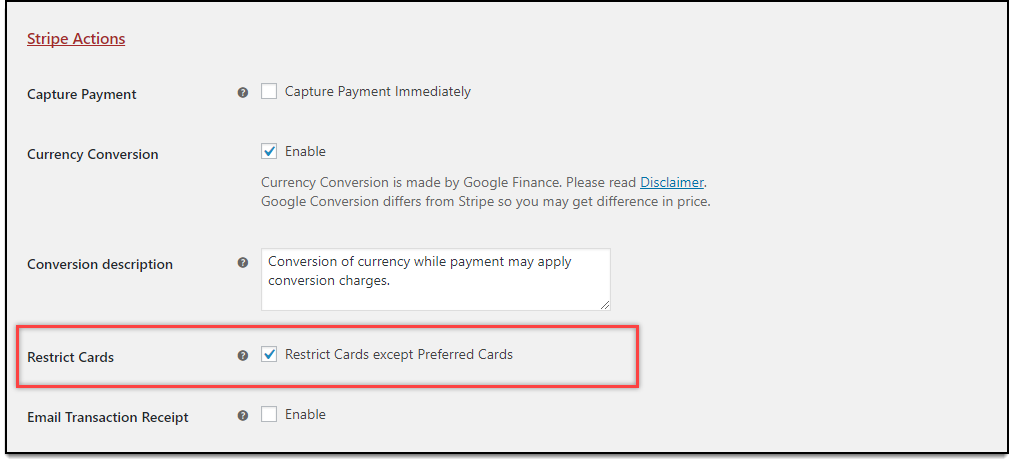 Stripe Payment Gateway Plugin for WooCommerce - Defining Stripe Actions