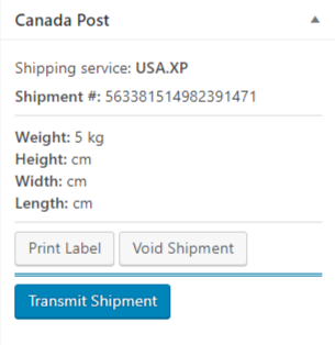 WooCommerce Canada Post label