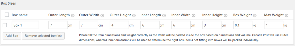 Box with custom weight and dimensions[/caption]

So based on this packing method, if a product can be packed in one box, the store owners can print shipping label by clicking on the <strong srcset=
