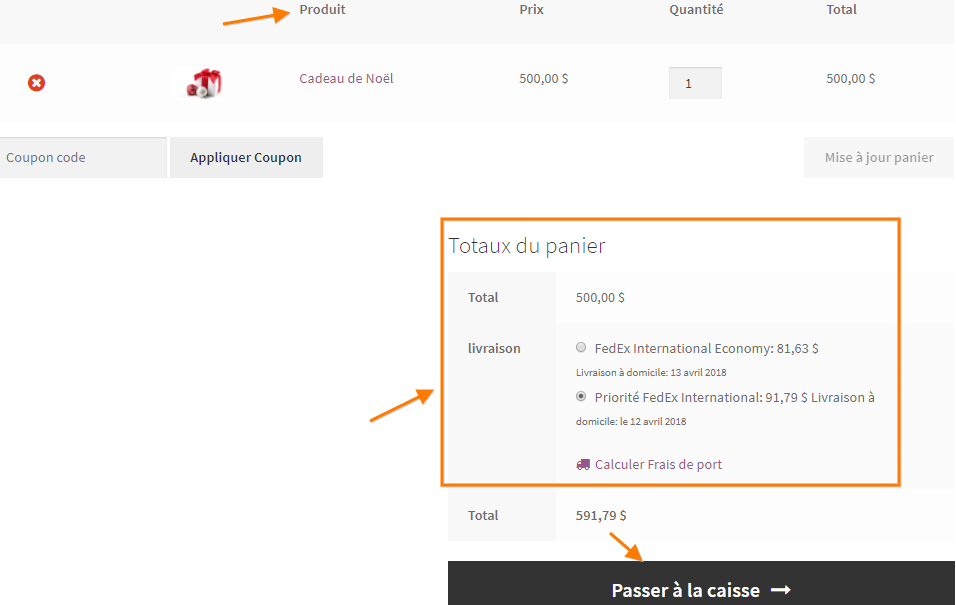 Realtime FedEx Rates Translated to French using WPML