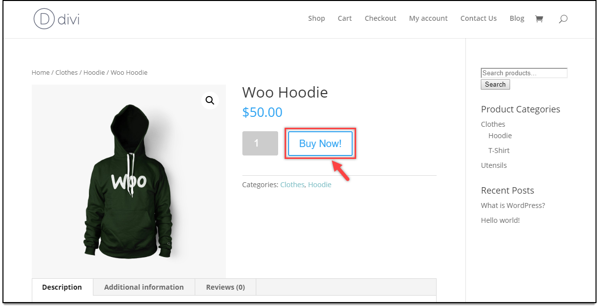 Divi - WooCommerce Catalog Mode | Add to Cart replaced for Customers on the Product page